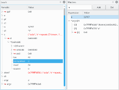 Local variables and watched expressions